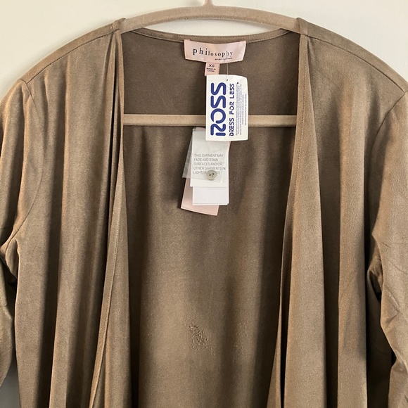 NWT Philosophy bronze color fall earth tones long duster cardigan size XS - Picture 6 of 15